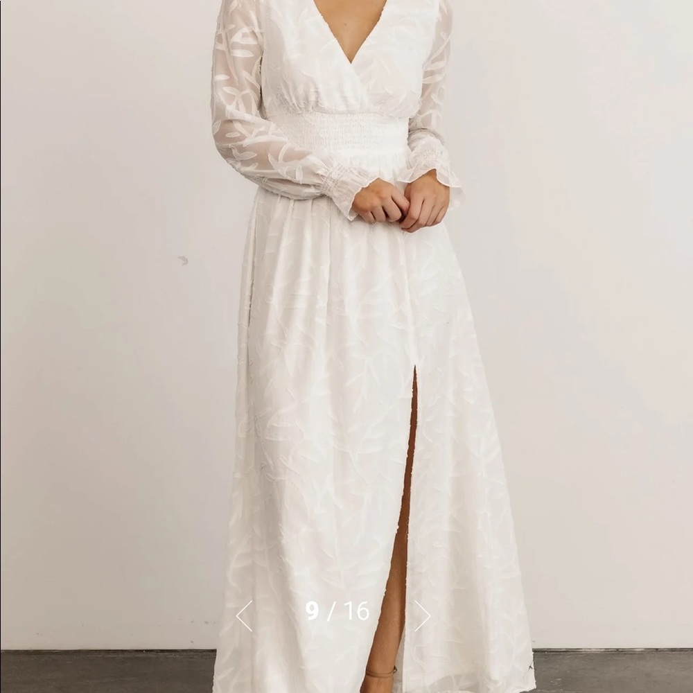 White Baltic Born Bridget Textured Maxi Dress.